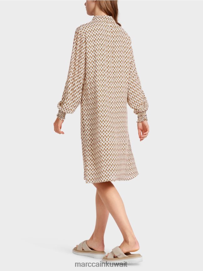 Marc Cain فستان قميص فيسكوز LVN0D663 ملابس كريمة