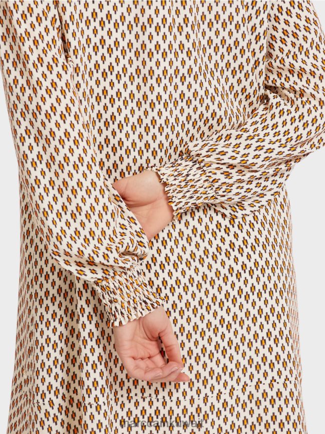 Marc Cain فستان قميص فيسكوز LVN0D663 ملابس كريمة