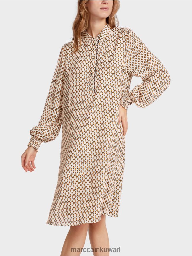 Marc Cain فستان قميص فيسكوز LVN0D663 ملابس كريمة