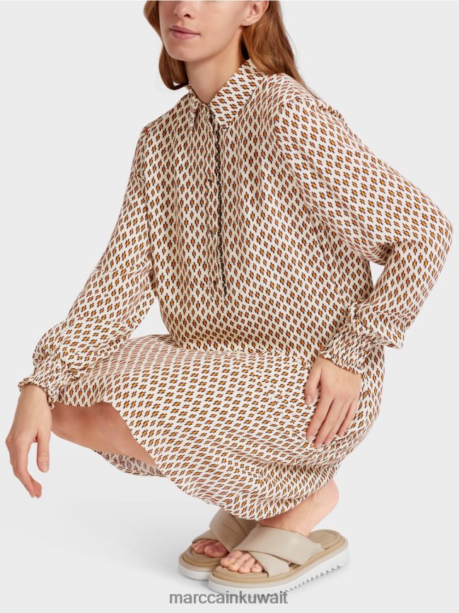 Marc Cain فستان قميص فيسكوز LVN0D663 ملابس كريمة