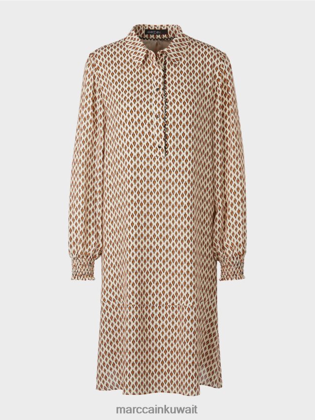 Marc Cain فستان قميص فيسكوز LVN0D663 ملابس كريمة