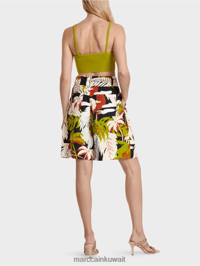 Marc Cain شورت على شكل كيس ورقي LVN0D6641 ملابس زيتوني أخضر عميق