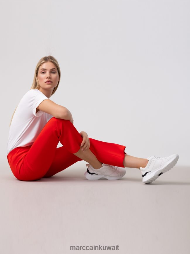 Marc Cain فريدريكا بنطال جيرسي نحيف LVN0D6643 ملابس النار الحمراء