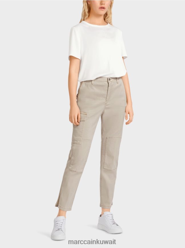 Marc Cain ردوم "إعادة التفكير معا" السراويل LVN0D6644 ملابس ببساطة رمادي داكن