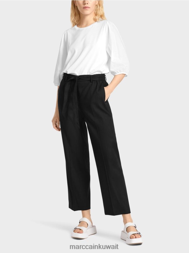 Marc Cain سراويل وردة الورقية LVN0D6651 ملابس منتصف الليل الأزرق