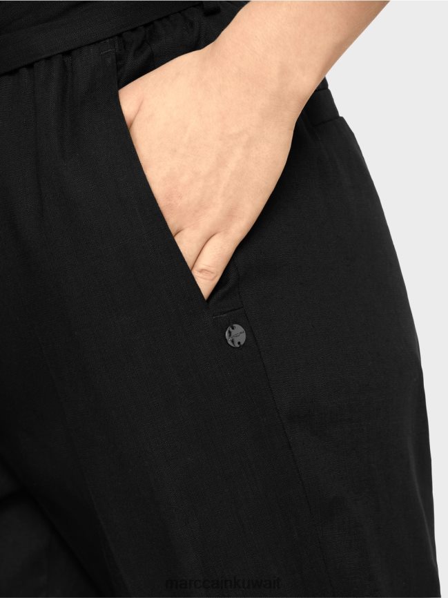 Marc Cain سراويل وردة الورقية LVN0D6651 ملابس منتصف الليل الأزرق