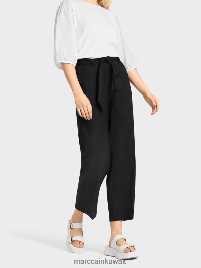 Marc Cain سراويل وردة الورقية LVN0D6651 ملابس منتصف الليل الأزرق