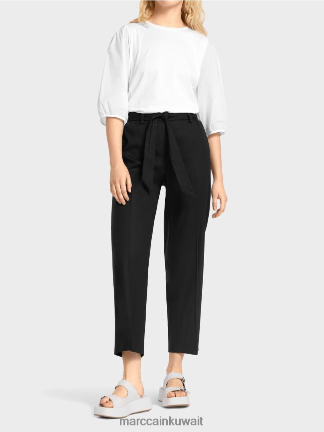 Marc Cain سراويل وردة الورقية LVN0D6651 ملابس منتصف الليل الأزرق