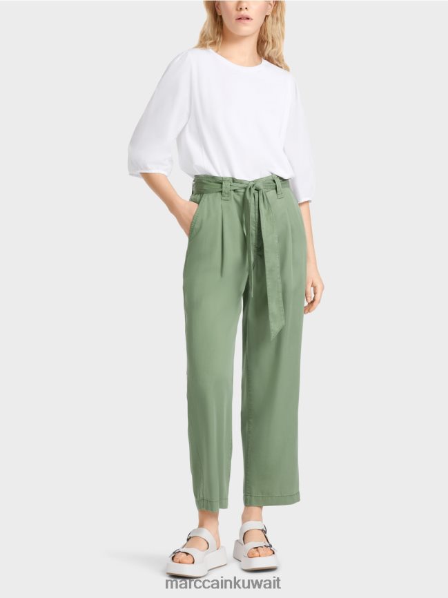 Marc Cain سروال ويليري "إعادة التفكير معًا". LVN0D6652 ملابس الأخضر الصوفي