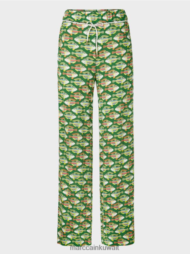 Marc Cain وارينجتون سروال جيرسي فيسكوز LVN0D6653 ملابس الطحلب الأخضر الداكن