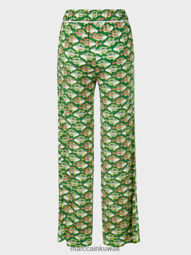 Marc Cain وارينجتون سروال جيرسي فيسكوز LVN0D6653 ملابس الطحلب الأخضر الداكن