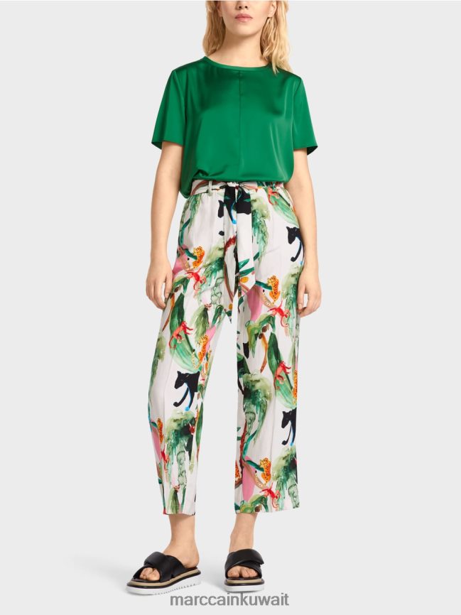 Marc Cain سراويل وردة الورقية LVN0D6654 ملابس أبيض مصفر