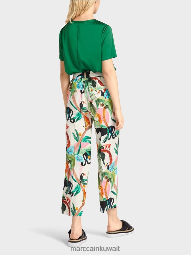 Marc Cain سراويل وردة الورقية LVN0D6654 ملابس أبيض مصفر