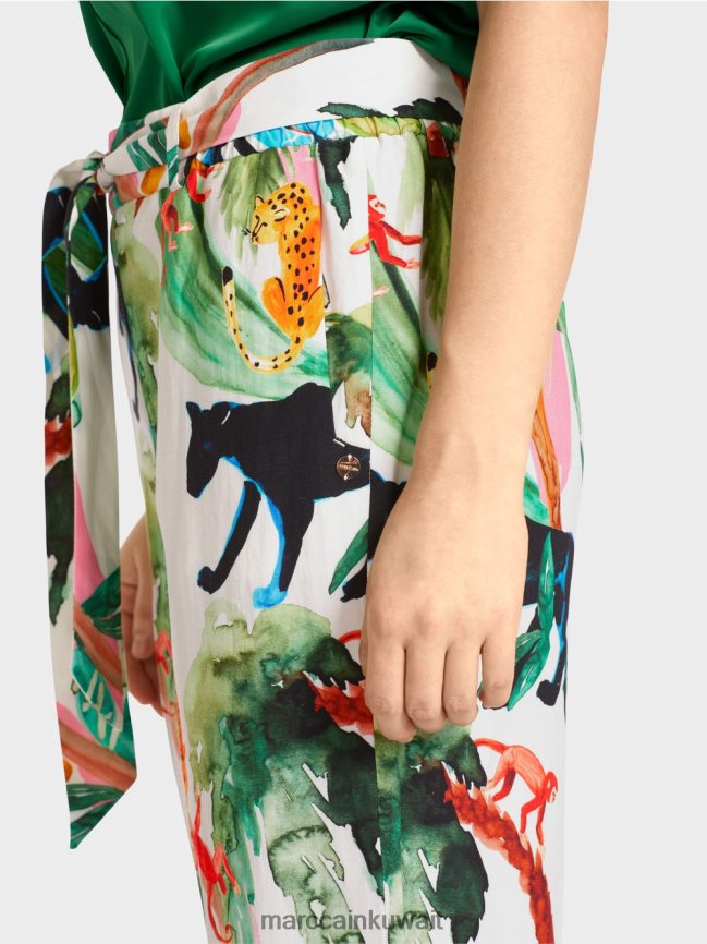 Marc Cain سراويل وردة الورقية LVN0D6654 ملابس أبيض مصفر