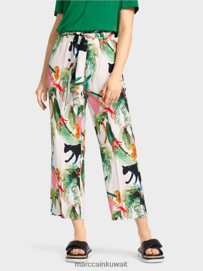 Marc Cain سراويل وردة الورقية LVN0D6654 ملابس أبيض مصفر