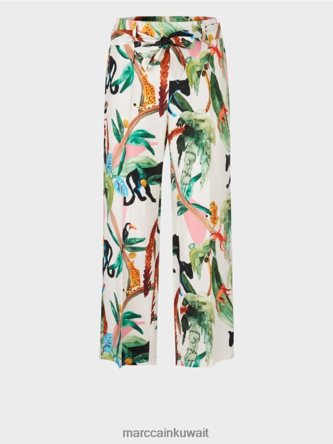 Marc Cain سراويل وردة الورقية LVN0D6654 ملابس أبيض مصفر