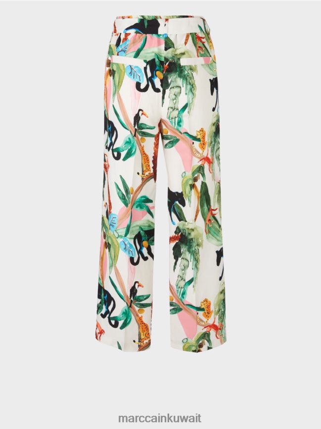 Marc Cain سراويل وردة الورقية LVN0D6654 ملابس أبيض مصفر