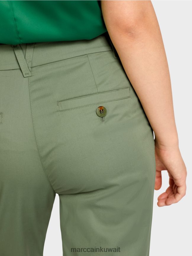 Marc Cain سروال فرانكا مع التجاعيد والأصفاد LVN0D6656 ملابس الأخضر الصوفي