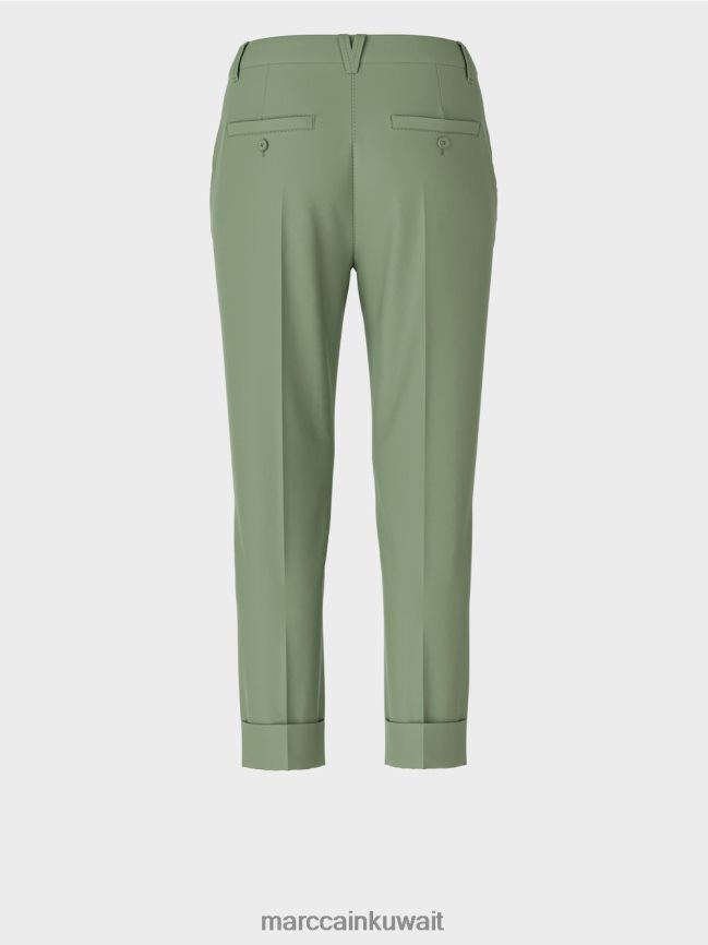 Marc Cain سروال فرانكا مع التجاعيد والأصفاد LVN0D6656 ملابس الأخضر الصوفي