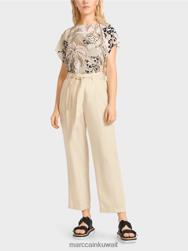 Marc Cain سروال ويليري "إعادة التفكير معًا". LVN0D6657 ملابس كريمة