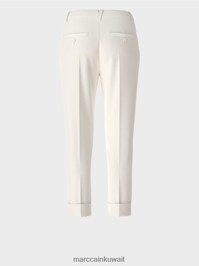 Marc Cain سروال فرانكا مع التجاعيد والأصفاد LVN0D6659 ملابس أبيض مصفر