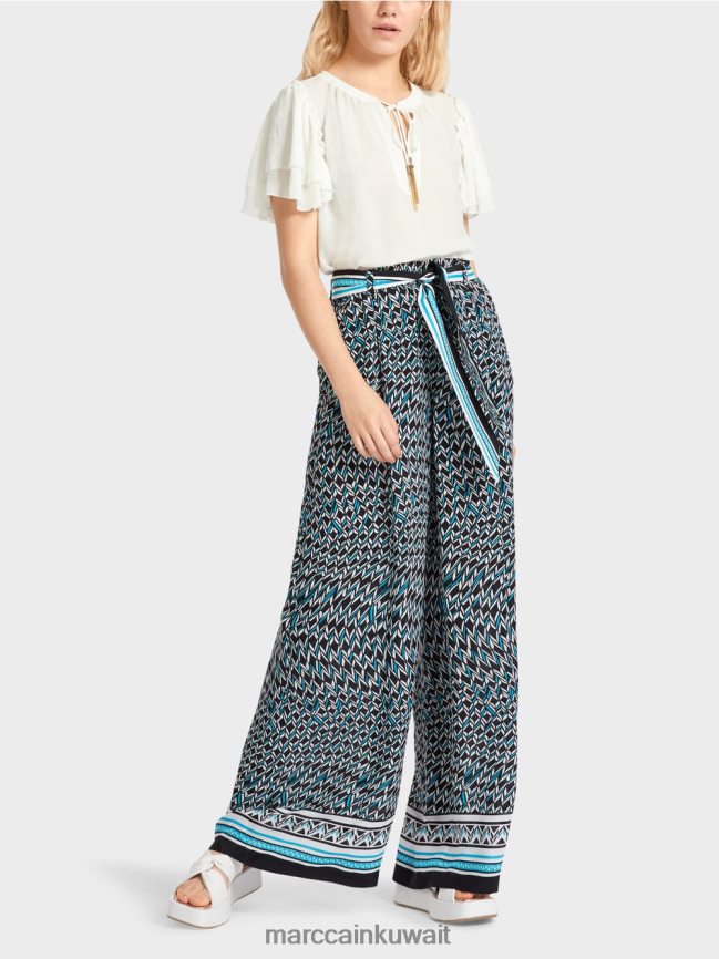 Marc Cain بنطال وينيبيغ واسع الساق LVN0D6660 ملابس أسود