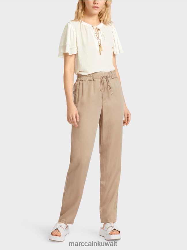 Marc Cain ريفيرا بنطال "إعادة التفكير معًا". LVN0D6665 ملابس الرمال العميقة