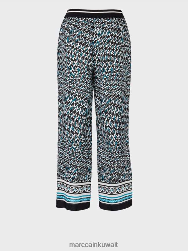 Marc Cain السراويل ويت في تصميم السبعينات LVN0D6674 ملابس أسود