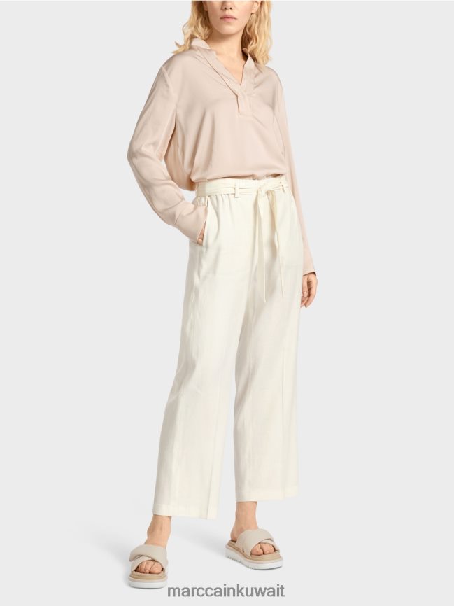 Marc Cain سراويل وردة الورقية LVN0D6676 ملابس أبيض مصفر
