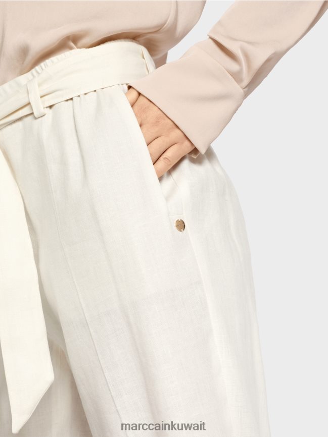 Marc Cain سراويل وردة الورقية LVN0D6676 ملابس أبيض مصفر