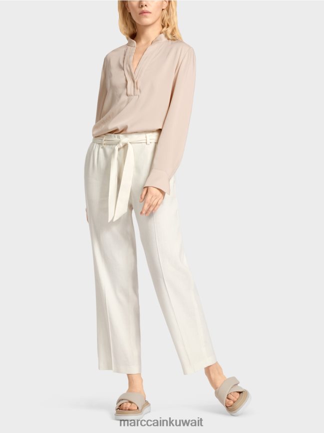 Marc Cain سراويل وردة الورقية LVN0D6676 ملابس أبيض مصفر