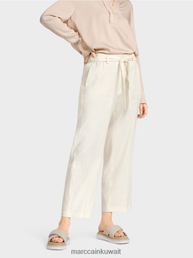 Marc Cain سراويل وردة الورقية LVN0D6676 ملابس أبيض مصفر