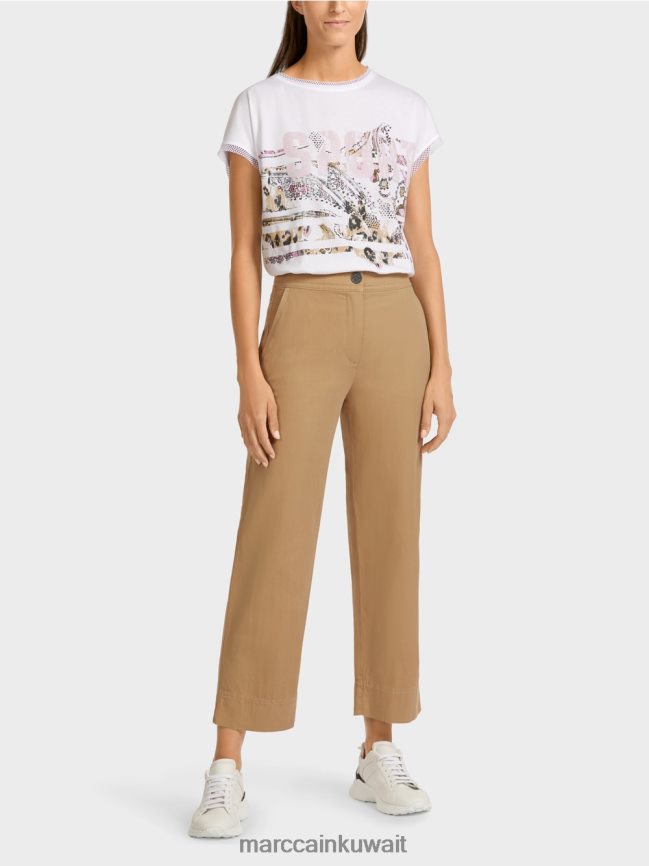 Marc Cain السراويل LVN0D6683 ملابس بني الطين الفاتح