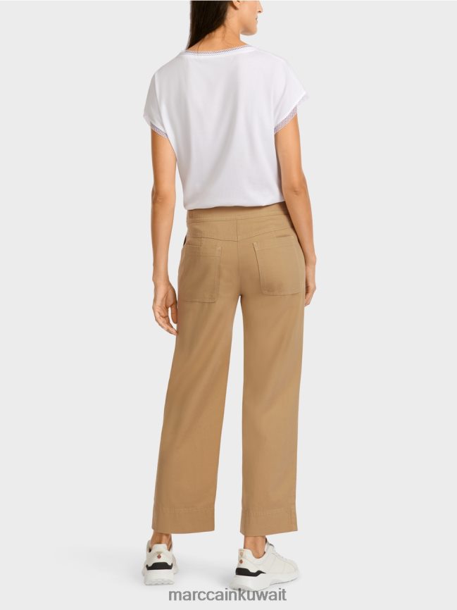 Marc Cain السراويل LVN0D6683 ملابس بني الطين الفاتح