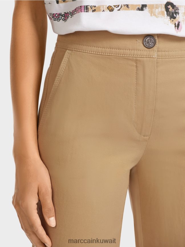 Marc Cain السراويل LVN0D6683 ملابس بني الطين الفاتح