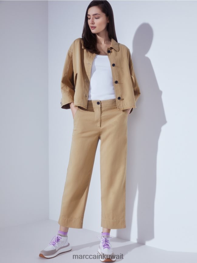 Marc Cain السراويل LVN0D6683 ملابس بني الطين الفاتح