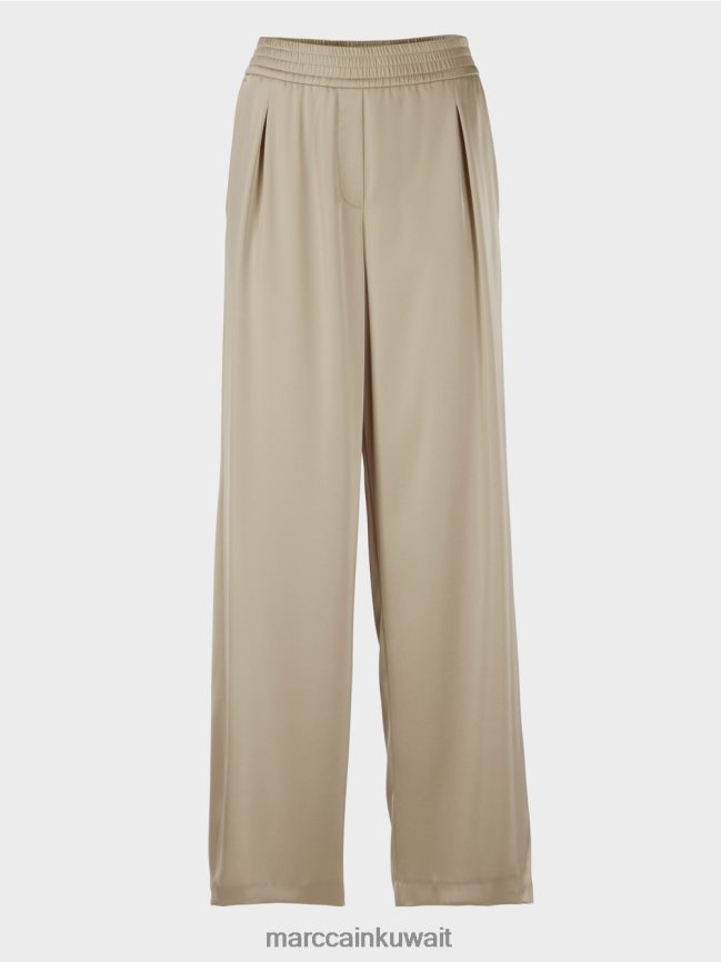 Marc Cain بنطال بطيات أمامية LVN0D6689 ملابس رمادي داكن ناعم