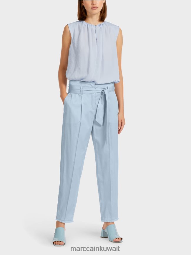 Marc Cain السراويل في نمط كيس من الورق LVN0D6691 ملابس مسحوق أزرق فاتح