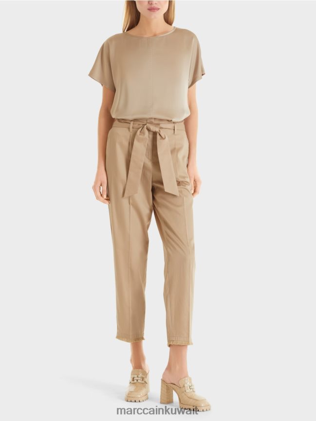 Marc Cain السراويل في نمط كيس من الورق LVN0D6692 ملابس رمادي داكن ناعم