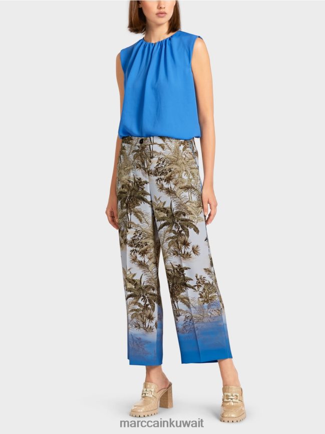 Marc Cain بنطال بتصميم كف اليد LVN0D6693 ملابس مسحوق أزرق فاتح