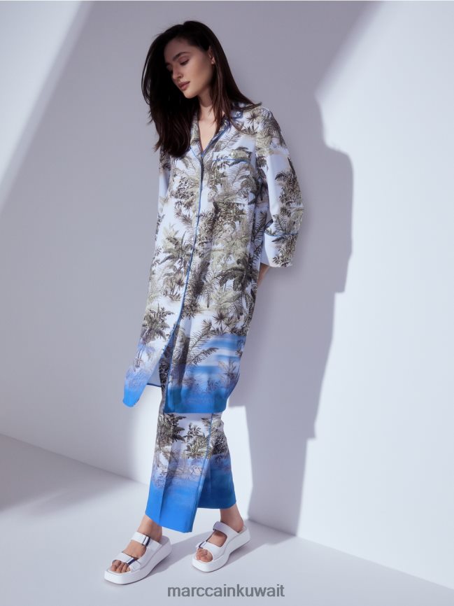 Marc Cain بنطال بتصميم كف اليد LVN0D6693 ملابس مسحوق أزرق فاتح