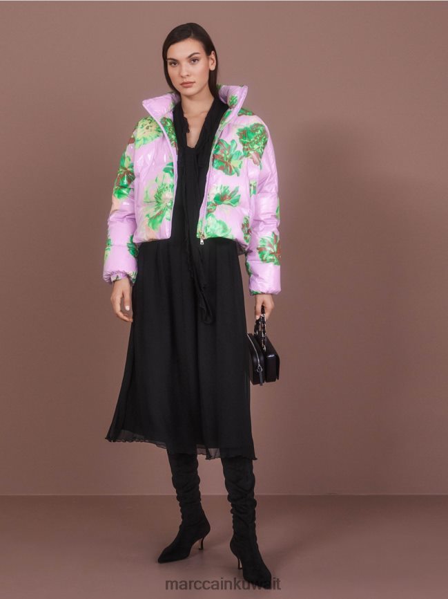 Marc Cain فستان مرح من الشيفون المجعد LVN0D66 ملابس أسود