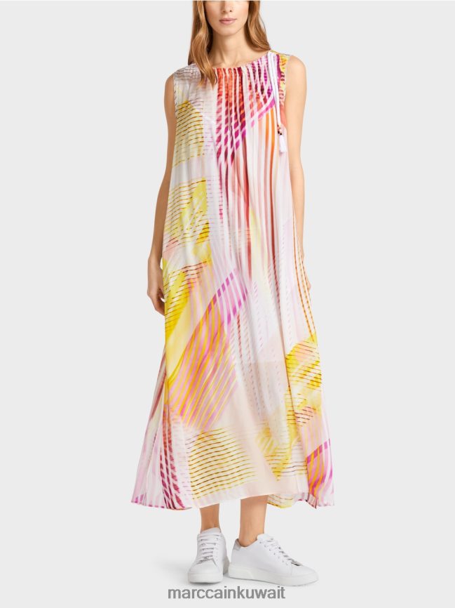 Marc Cain فستان صيفي بفتحة جانبية LVN0D670 ملابس ليميد خفيف