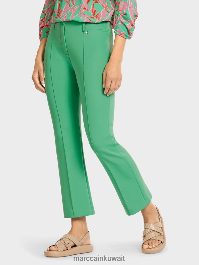 Marc Cain السراويل الكلاسيكية مع التجاعيد المضغوطة LVN0D6701 ملابس اليشم مشرق