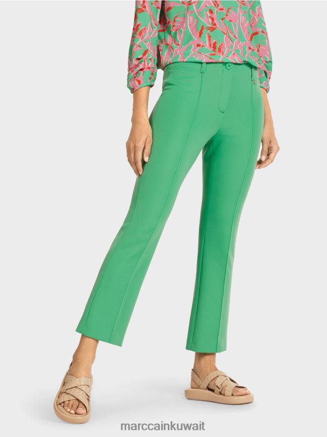 Marc Cain السراويل الكلاسيكية مع التجاعيد المضغوطة LVN0D6701 ملابس اليشم مشرق