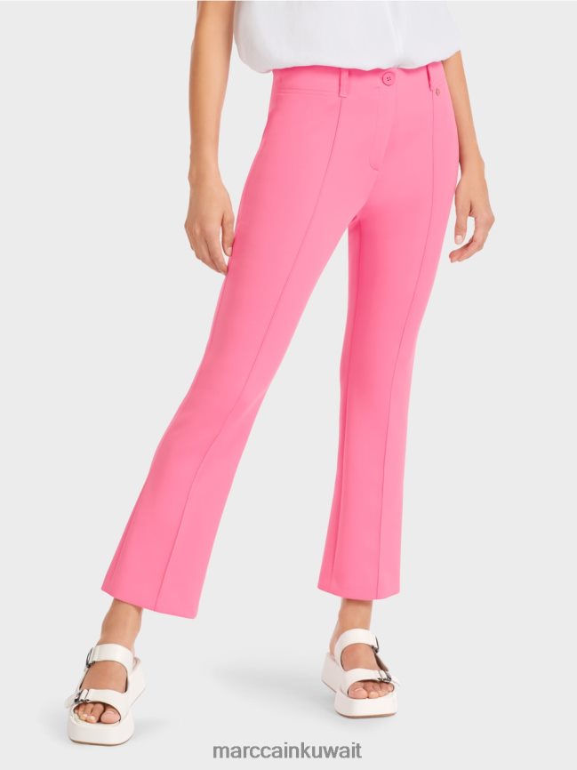 Marc Cain السراويل الكلاسيكية مع التجاعيد المضغوطة LVN0D6703 ملابس وردي مشرق