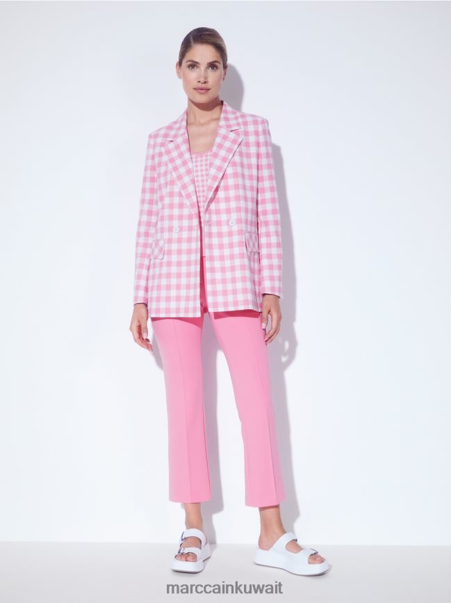 Marc Cain السراويل الكلاسيكية مع التجاعيد المضغوطة LVN0D6703 ملابس وردي مشرق