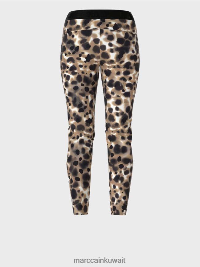 Marc Cain بنطال مطاطي مع تجاعيد مضغوطة LVN0D6708 ملابس قهوة خفيفة