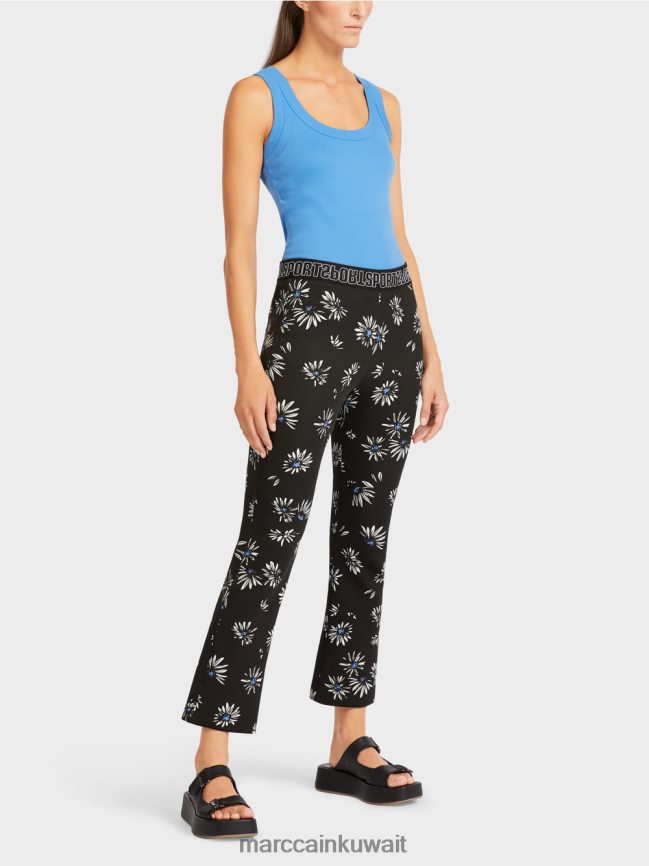 Marc Cain بنطال ضيق بنمط الأقحوان LVN0D6714 ملابس أسود