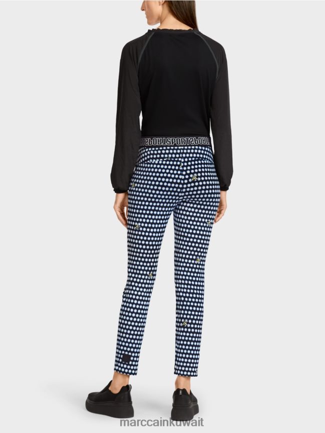 Marc Cain سراويل ضيقة مع تجاعيد مضغوطة ومخيطة LVN0D6715 ملابس أسود